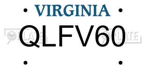 QLFV60 Virginia License Plate