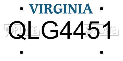QLG4451 Virginia License Plate