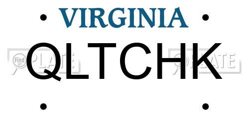 QLTCHK Virginia License Plate