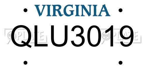 QLU3019 Virginia License Plate