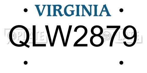 QLW2879 Virginia License Plate