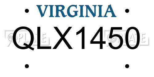 QLX1450 Virginia License Plate