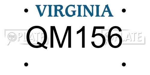 QM156 Virginia License Plate