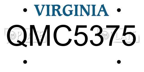 QMC5375 Virginia License Plate