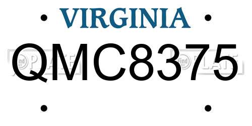 QMC8375 Virginia License Plate