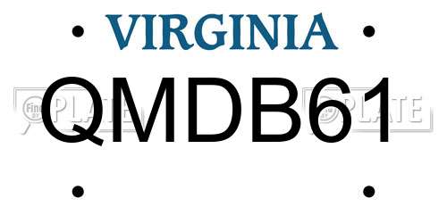 QMDB61 Virginia License Plate