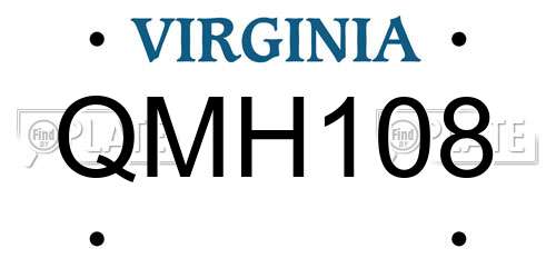 QMH108 Virginia License Plate