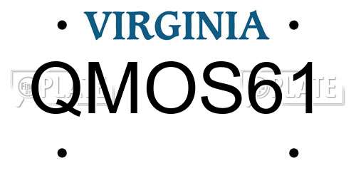 QMOS61 Virginia License Plate