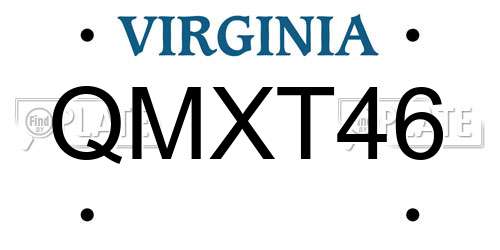 QMXT46 Virginia License Plate