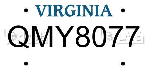 QMY8077 Virginia License Plate