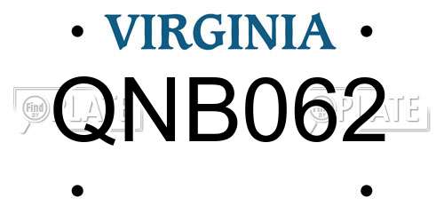 QNB062 Virginia License Plate
