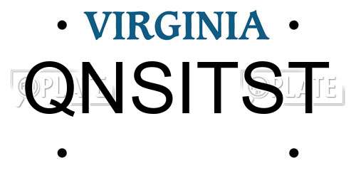 QNSITST Virginia License Plate
