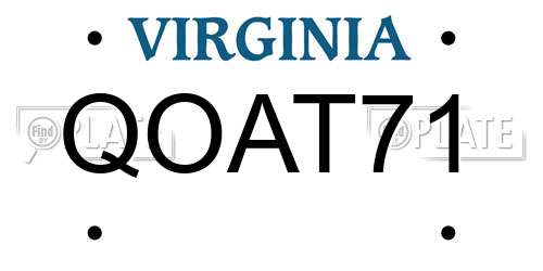 QOAT71 Virginia License Plate