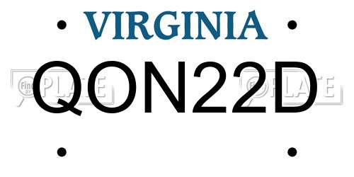 QON22D Virginia License Plate