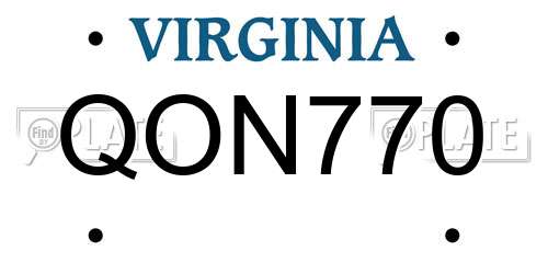 QON770 Virginia License Plate