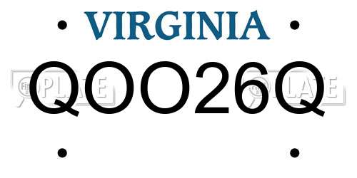 QOO26Q Virginia License Plate
