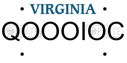 QOOOIOC Virginia License Plate