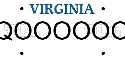 QOOOOOO Virginia License Plate