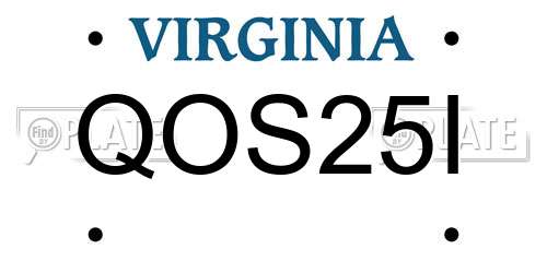 QOS25I Virginia License Plate