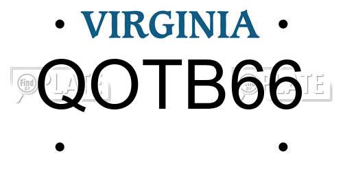 QOTB66 Virginia License Plate