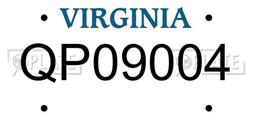 QP09004 Virginia License Plate