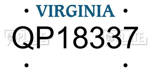 QP18337 Virginia License Plate