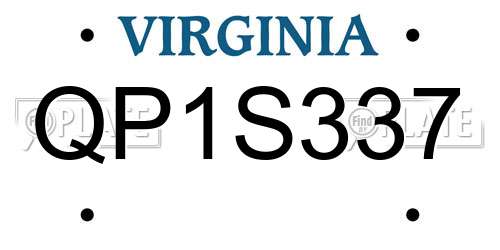 QP1S337 Virginia License Plate