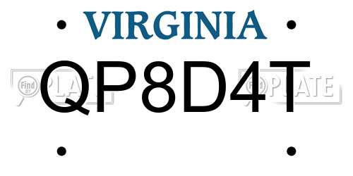 QP8D4T Virginia License Plate