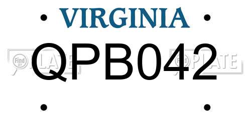 QPB042 Virginia License Plate