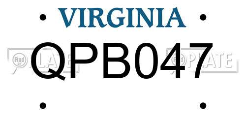QPB047 Virginia License Plate