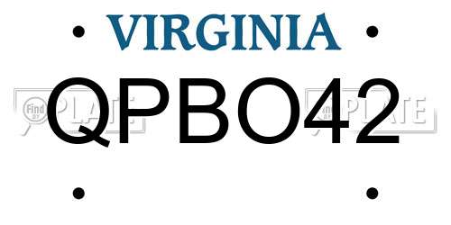 QPBO42 Virginia License Plate