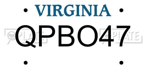 QPBO47 Virginia License Plate
