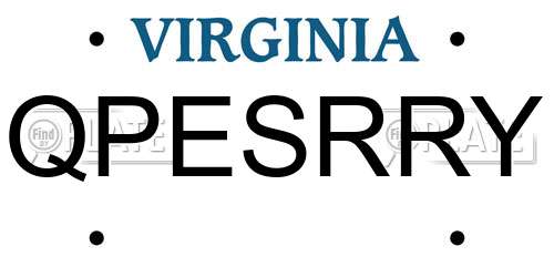 QPESRRY Virginia License Plate
