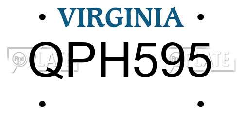 QPH595 Virginia License Plate