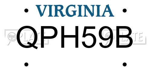 QPH59B Virginia License Plate