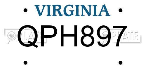 QPH897 Virginia License Plate