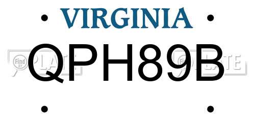 QPH89B Virginia License Plate