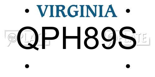 QPH89S Virginia License Plate