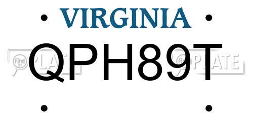 QPH89T Virginia License Plate
