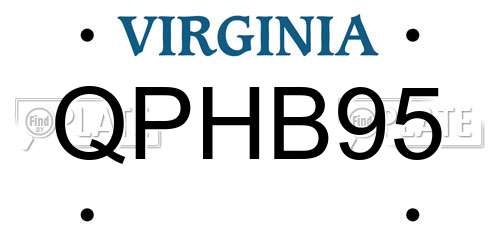 QPHB95 Virginia License Plate