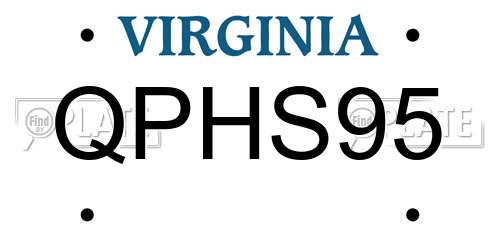 QPHS95 Virginia License Plate