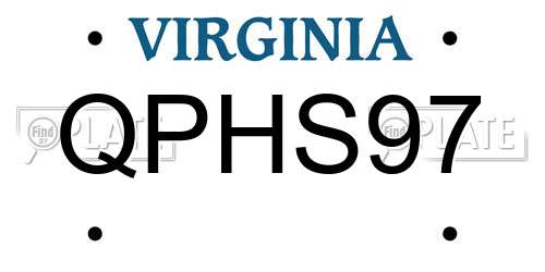 QPHS97 Virginia License Plate
