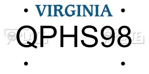 QPHS98 Virginia License Plate