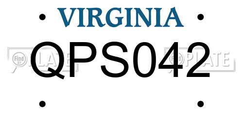 QPS042 Virginia License Plate