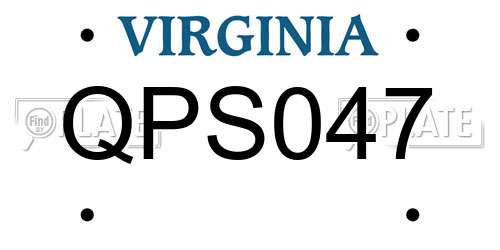 QPS047 Virginia License Plate
