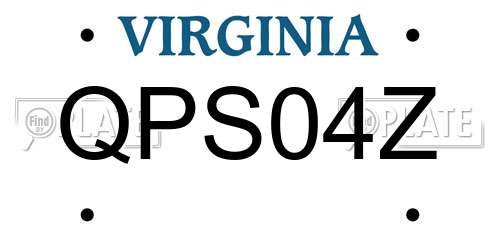QPS04Z Virginia License Plate
