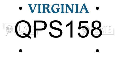 QPS158 Virginia License Plate
