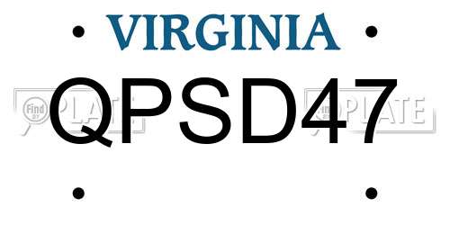 QPSD47 Virginia License Plate