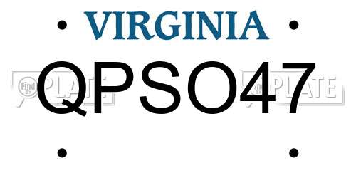 QPSO47 Virginia License Plate