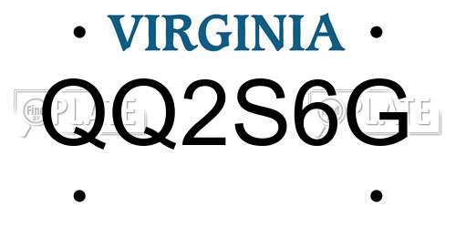 QQ2S6G Virginia License Plate